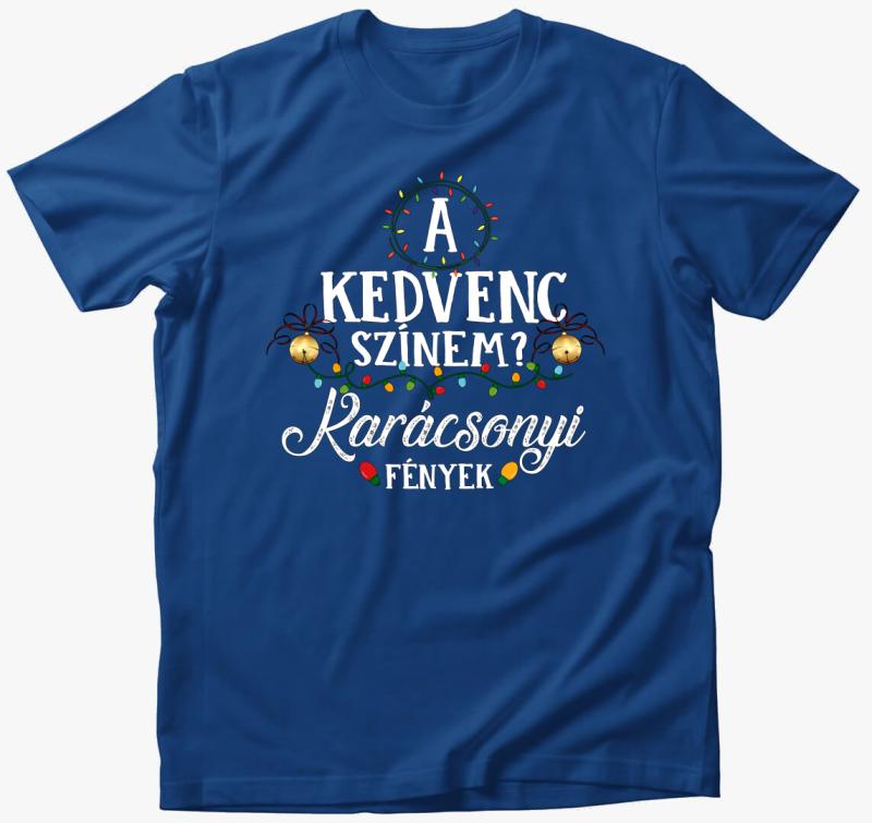 Karácsonyi fények póló — Királykék