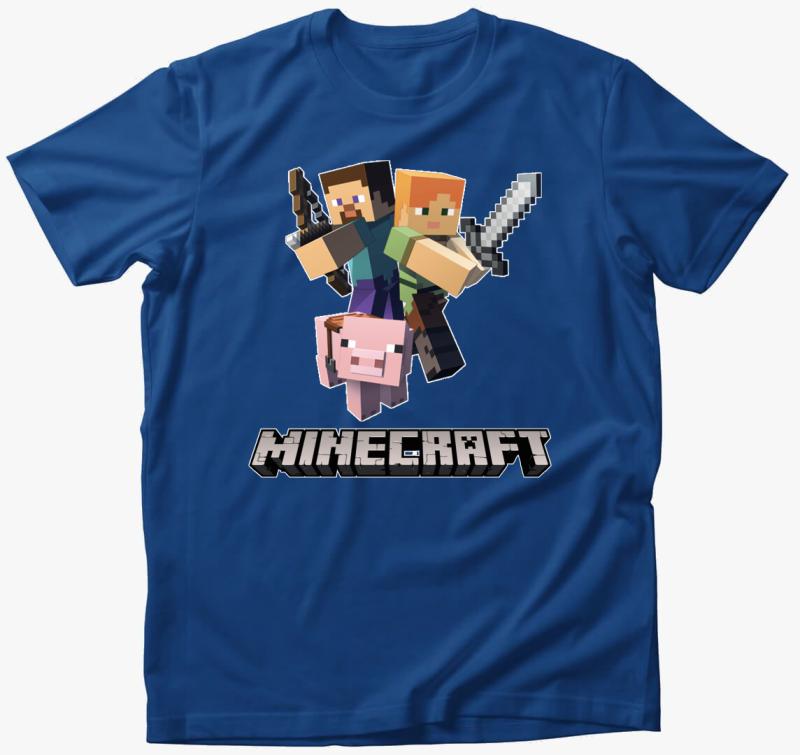 Minecraft 3 póló — Királykék