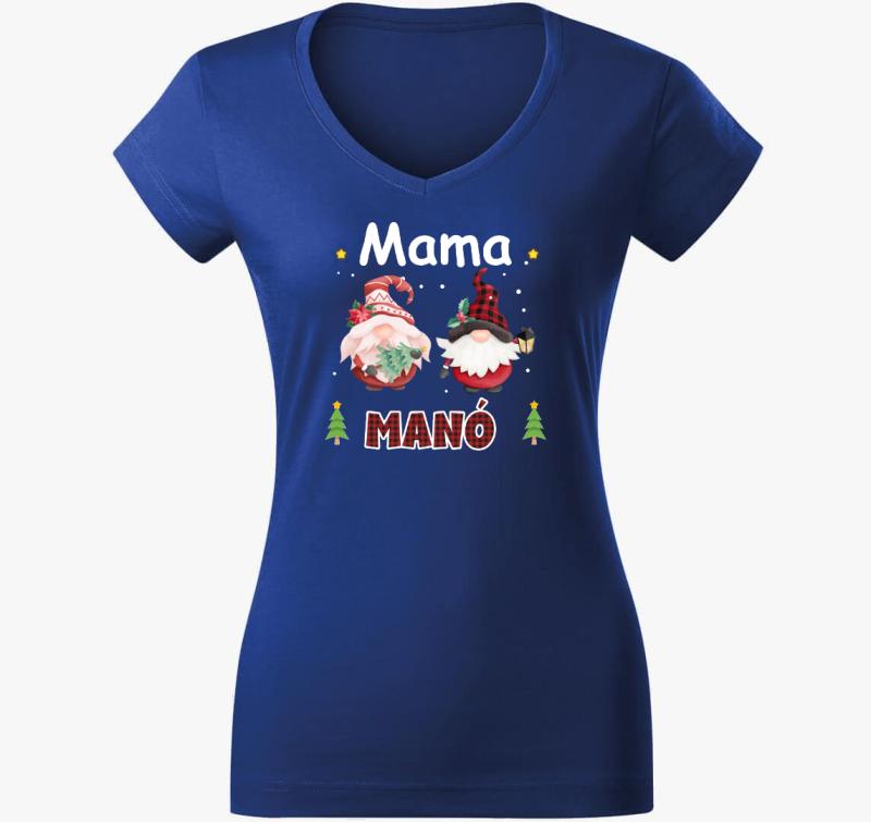 Mama karácsonyi manó póló — Királykék