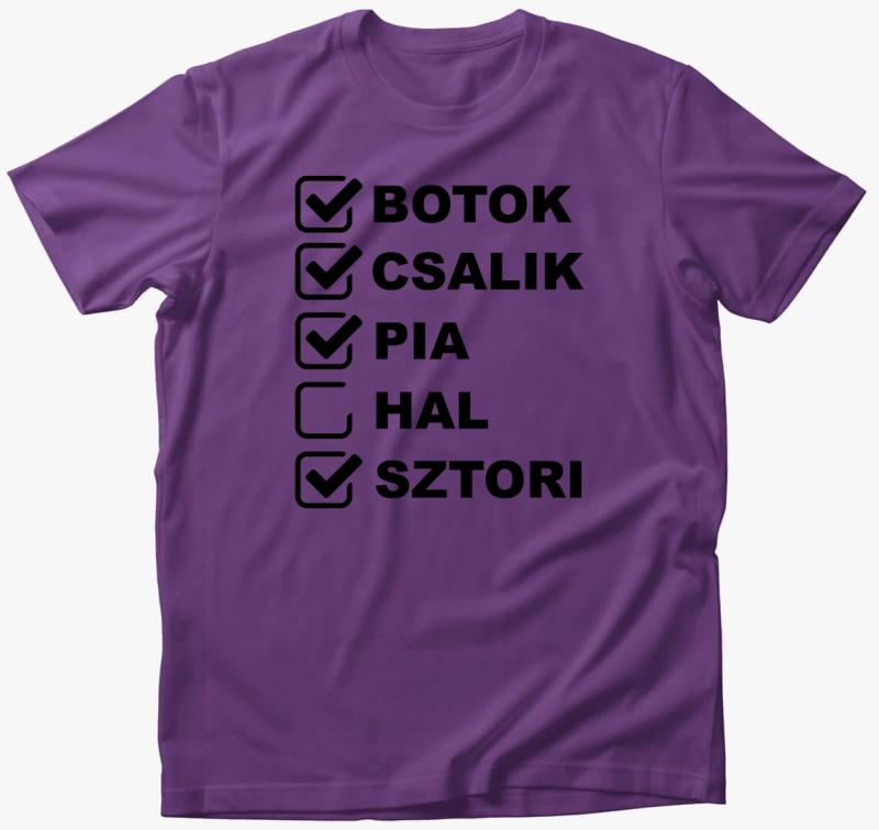 Horgászás hal nélkül póló — Lila