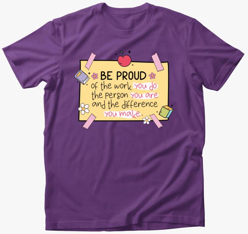 Teacher reminder proud póló — Lila