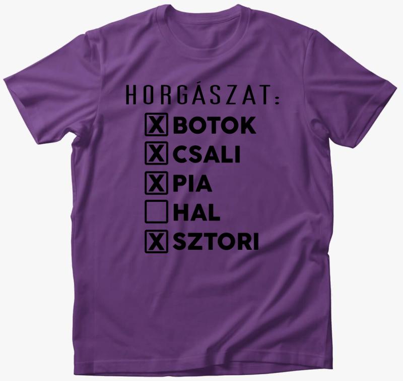 Horgász lista póló — Lila