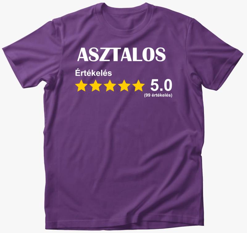 Asztalos értékelős póló — Lila