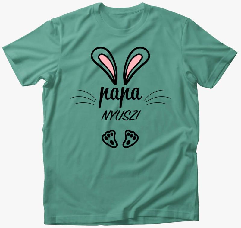 Nyuszicsalád papa nyuszi póló — Menta