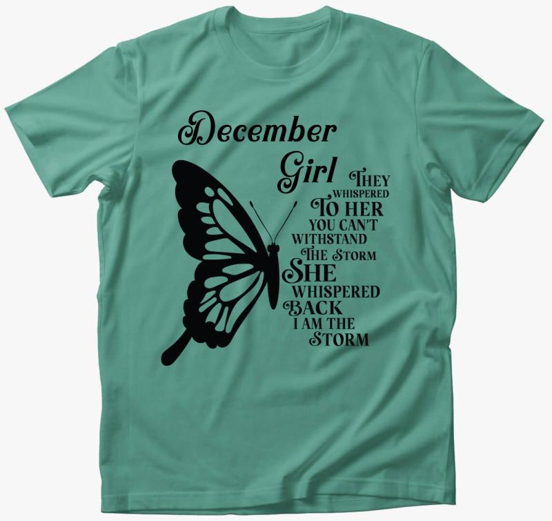 December Girl Butterfly póló — Menta