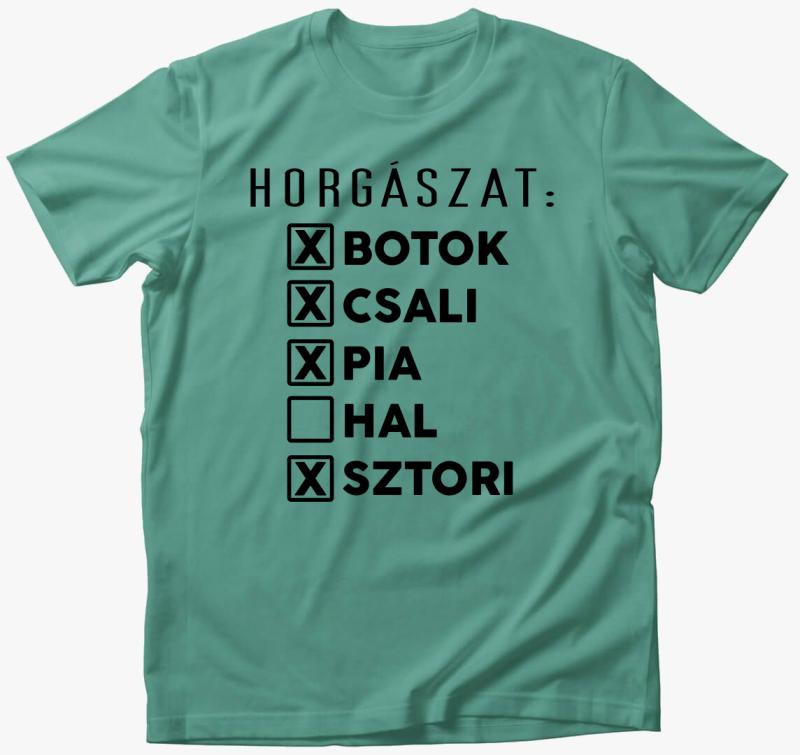 Horgász lista póló — Menta