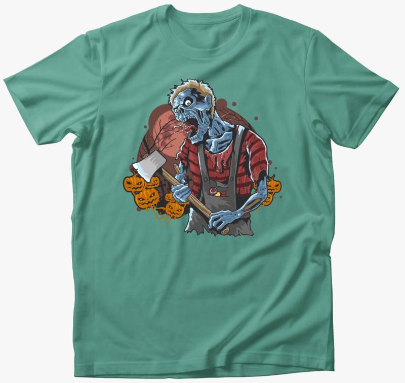 Halloween baltás zombi póló — Menta