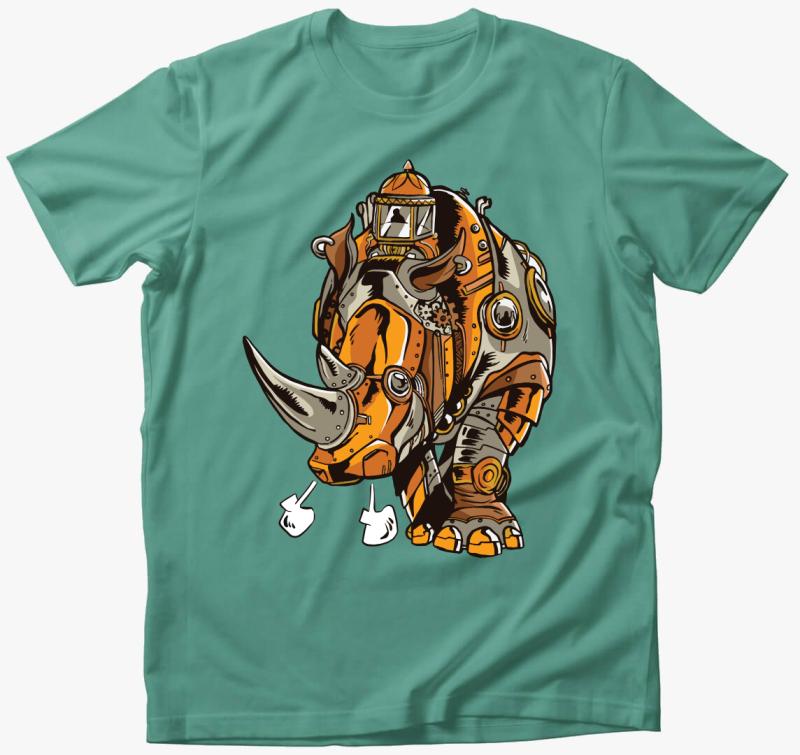 Steampunk Orrszarvú póló — Menta
