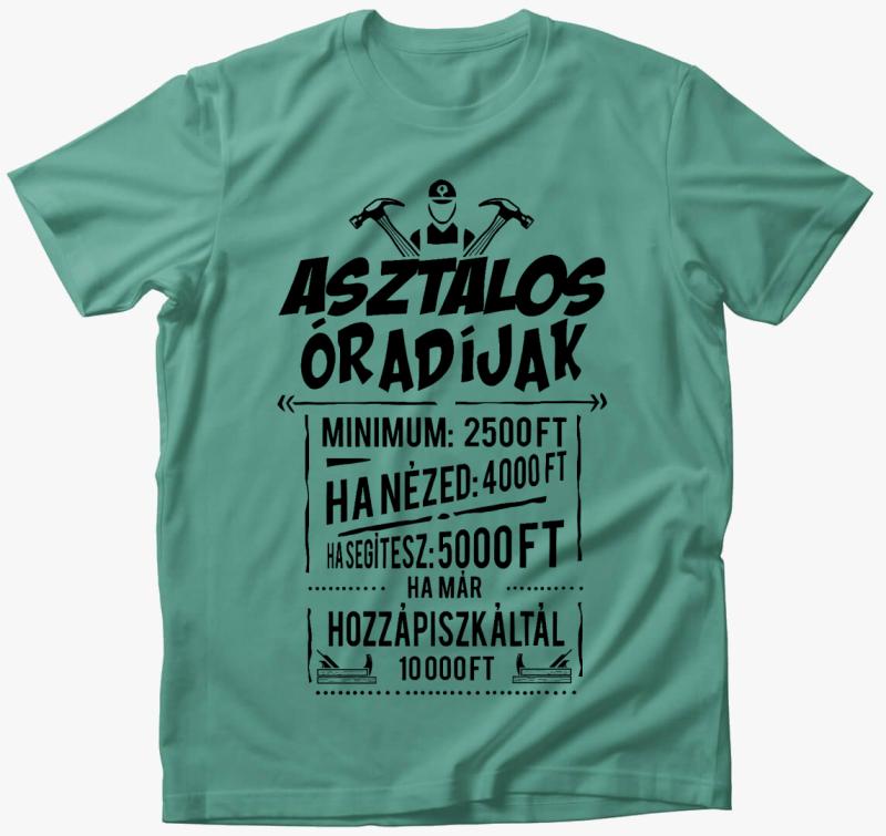 Asztalos Óradíjak póló — Menta