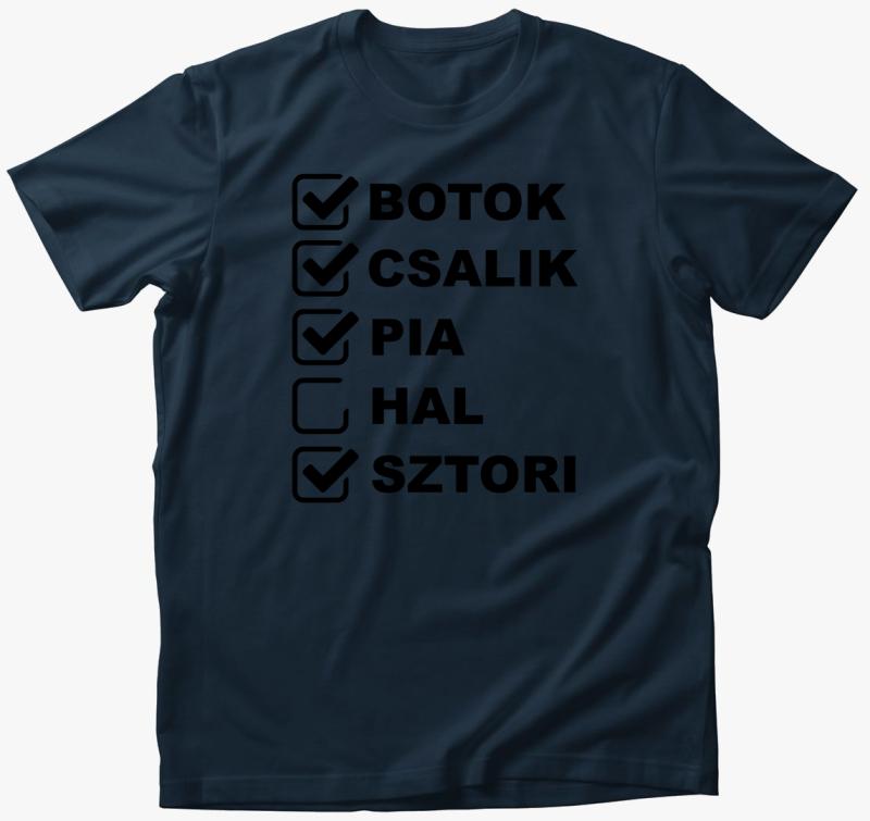 Horgászás hal nélkül póló — Tengerészkék