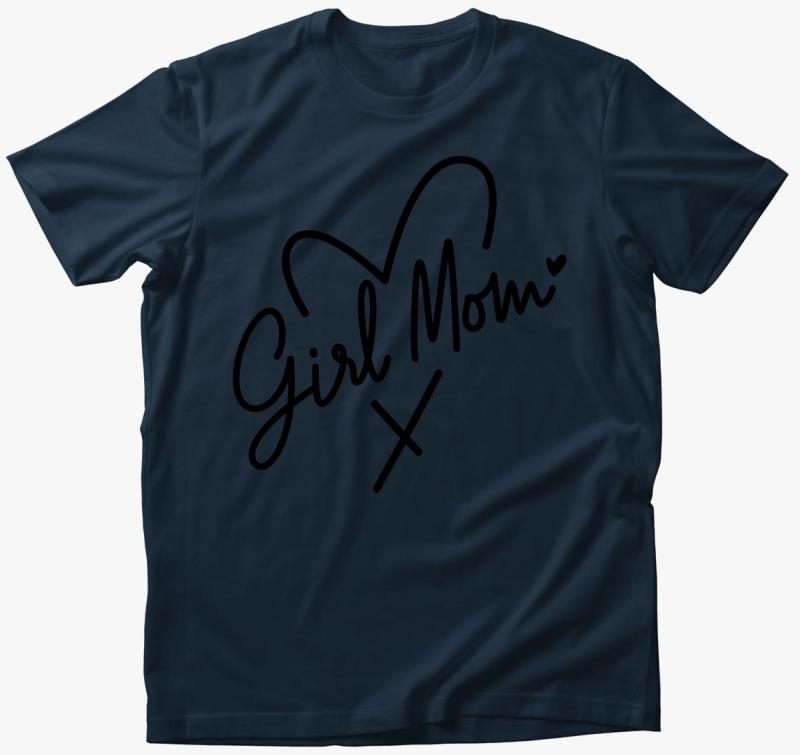 Girl Mom póló — Tengerészkék
