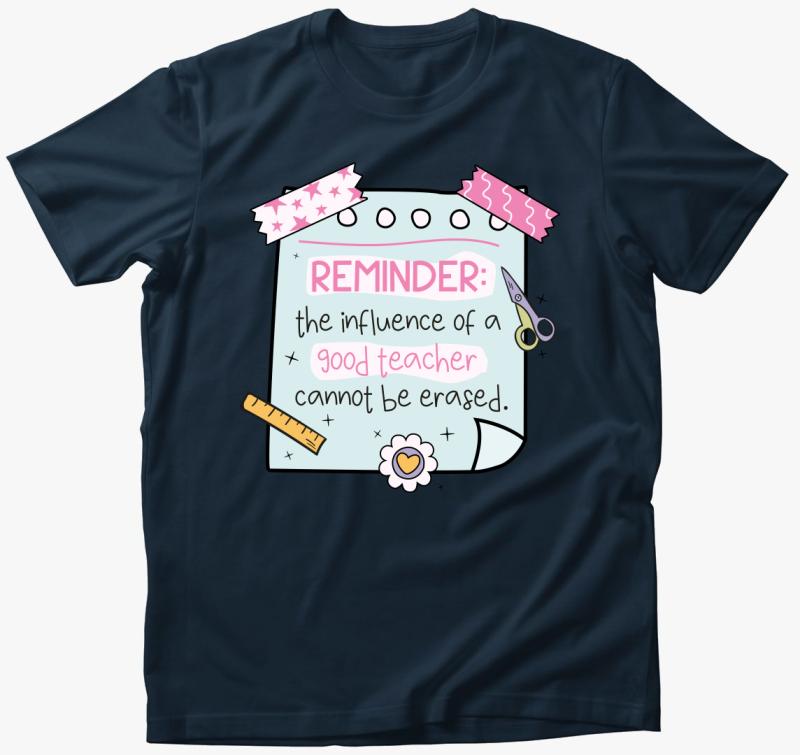 Teacher reminder influence póló — Tengerészkék