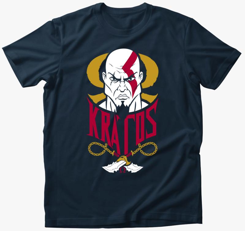 God of War - Kratos artwork póló — Tengerészkék