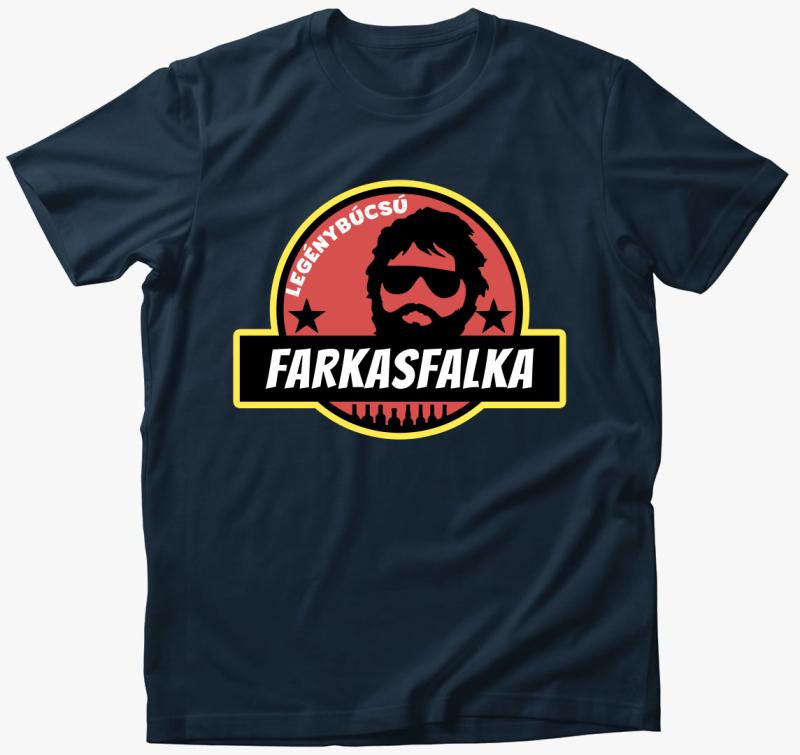 Legénybúcsú farkasfalka póló — Tengerészkék