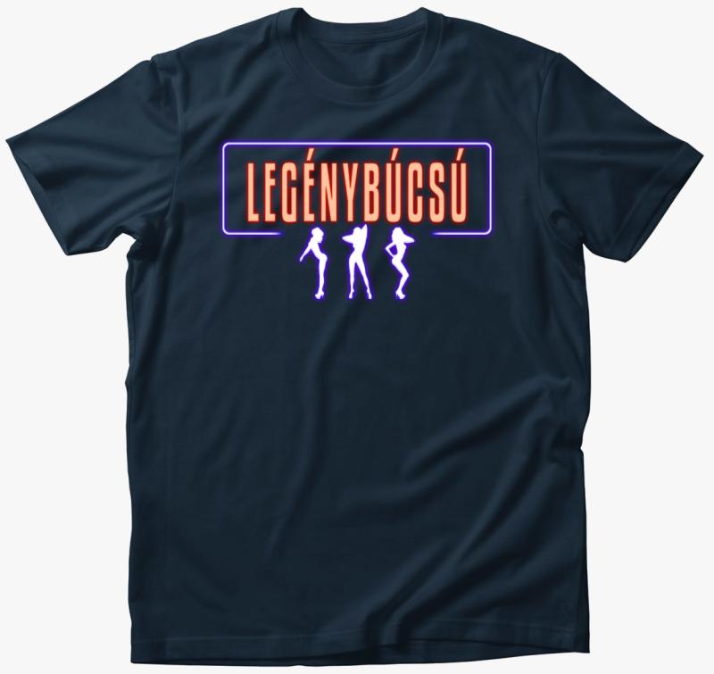 Neon legénybúcsús póló — Tengerészkék