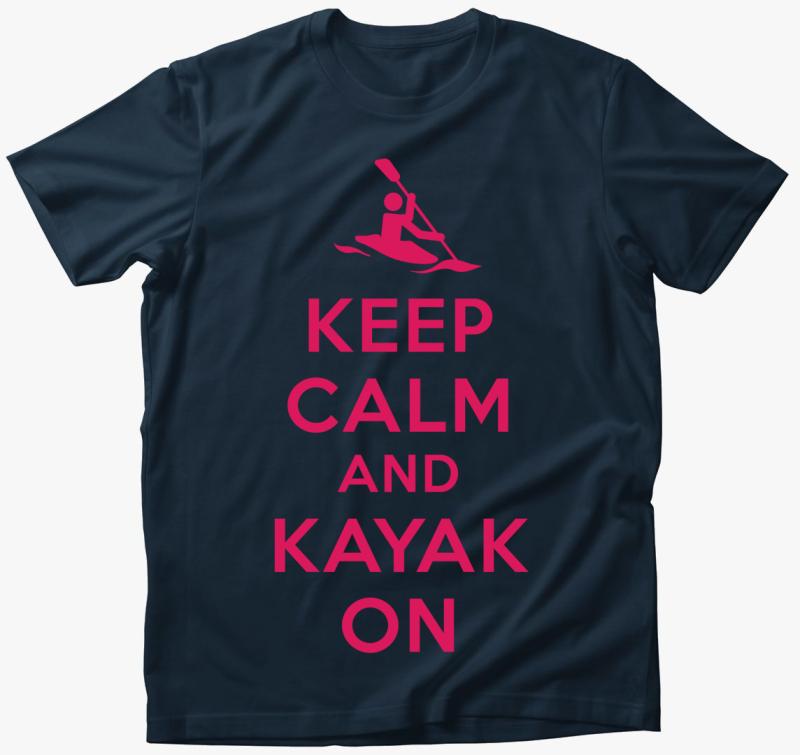 Keep calm keep kayak ON póló — Tengerészkék