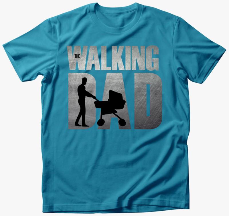 The Walking Dad póló — Türkiz