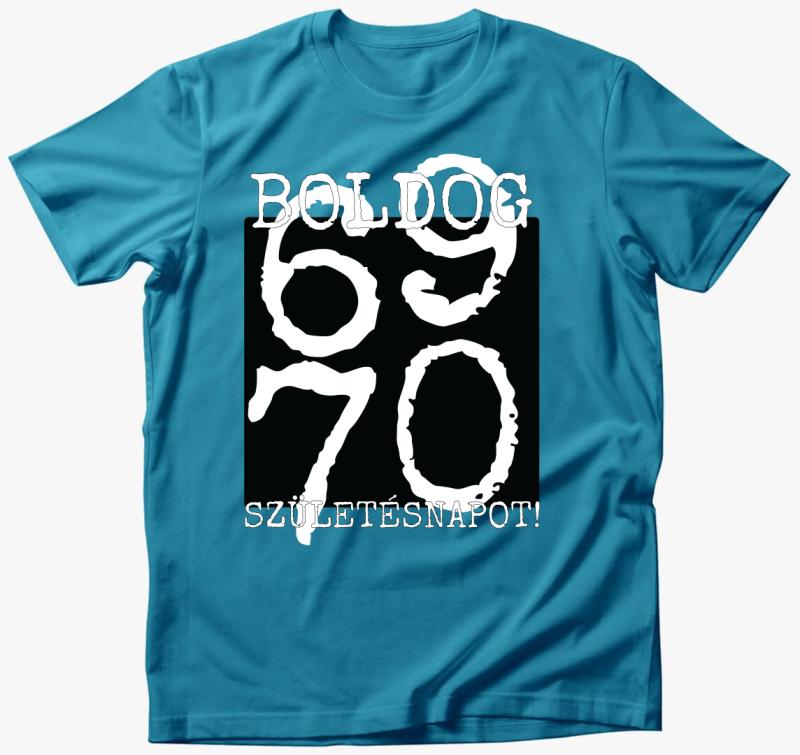 70. szülinap póló — Türkiz