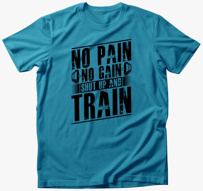 No pain no gain gyúrós póló — Türkiz