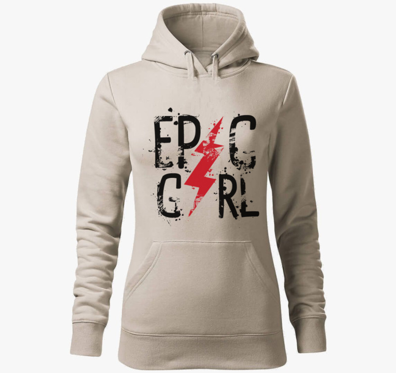 Epic Girl - Csajos kapucnis pulóver — Drapp szürke