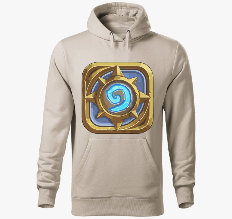 Hearthstone ikon kapucnis pulóver — Drapp szürke