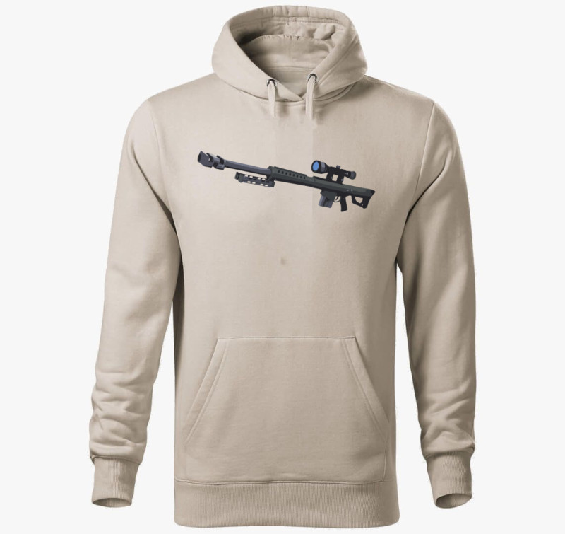 Sniper Art kapucnis pulóver — Drapp szürke