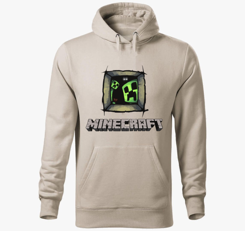 Minecraft window zombie kapucnis pulóver — Drapp szürke