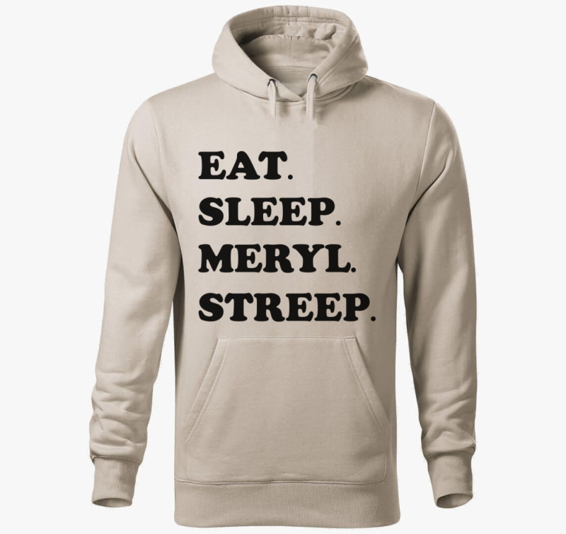 Meryl Streep kapucnis pulóver — Drapp szürke