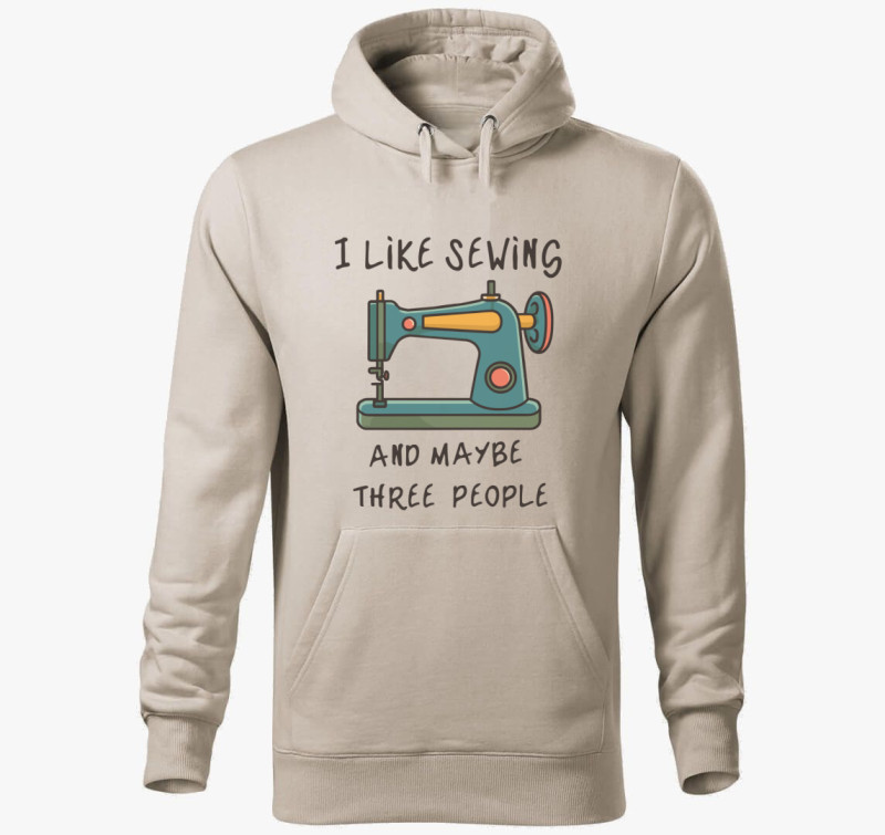 I like sewing kapucnis pulóver — Drapp szürke