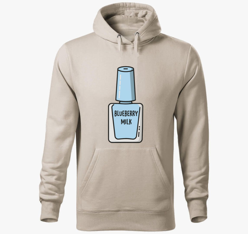 Blueberry Milk körömlakk kapucnis pulóver — Drapp szürke