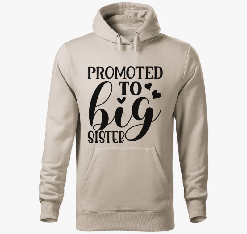 Big Sister kapucnis pulóver — Drapp szürke
