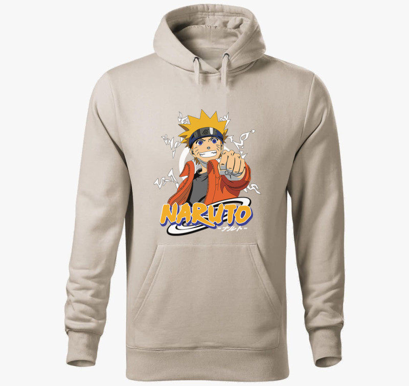 Naruto Art 2.0 kapucnis pulóver — Drapp szürke