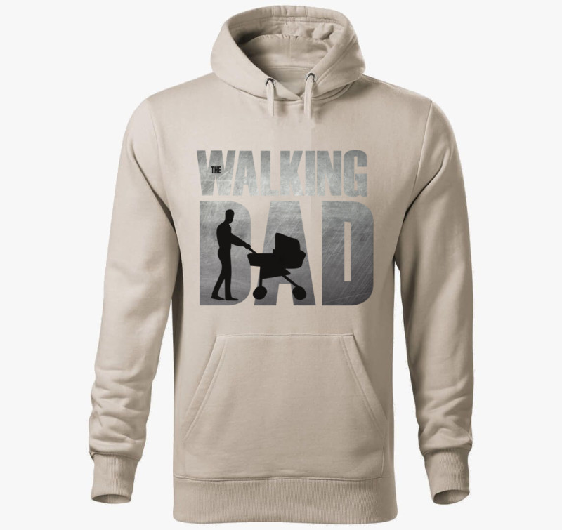 The Walking Dad kapucnis pulóver — Drapp szürke