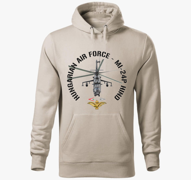 Mi-24P ring kapucnis pulóver — Drapp szürke