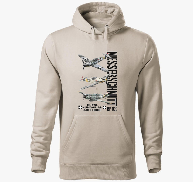 Messerschmitt BF 109 4 kapucnis pulóver — Drapp szürke