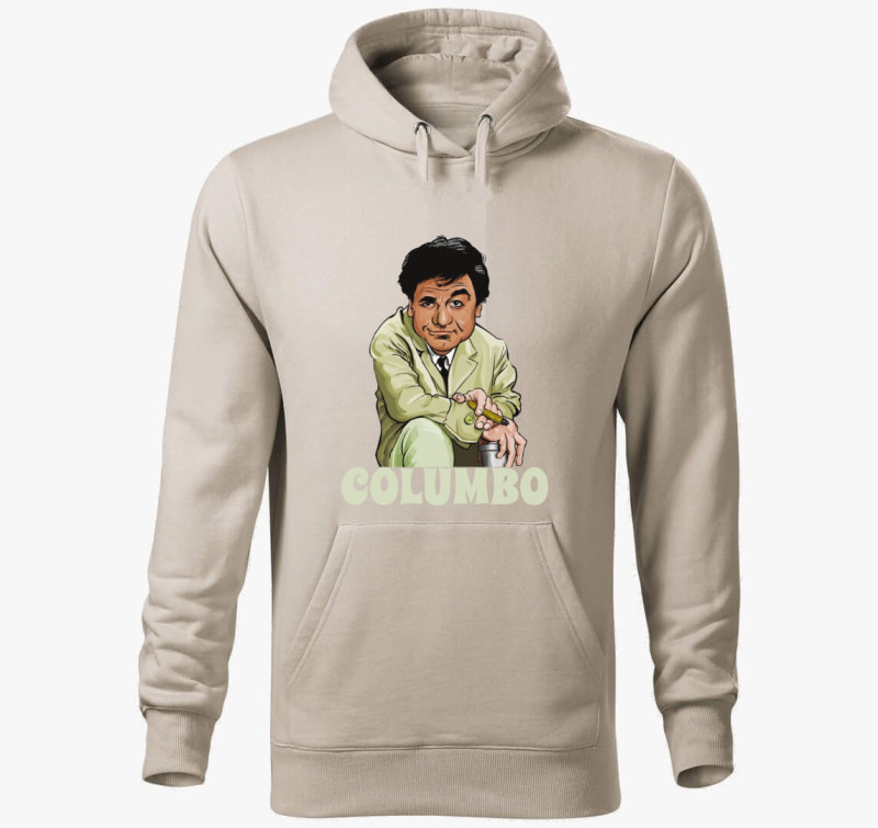 Columbo art kapucnis pulóver — Drapp szürke