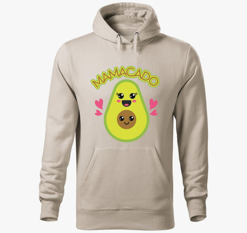 Mamacado kapucnis pulóver — Drapp szürke