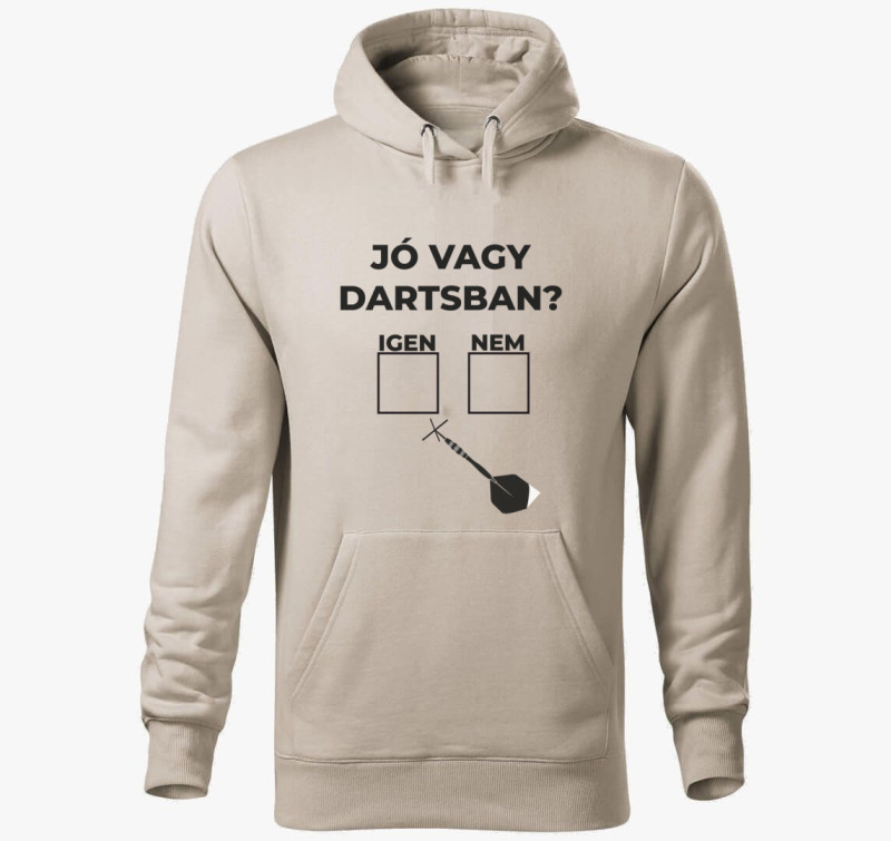 Jó Vagy Dartsban kapucnis pulóver — Drapp szürke
