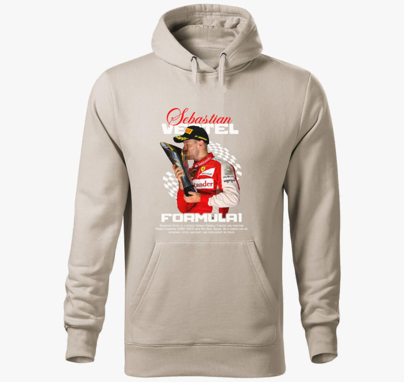 Sebastian Vettel Kupa kapucnis pulóver — Drapp szürke