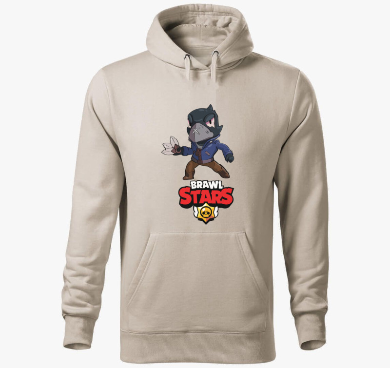 Brawl Stars Heroes - Holló kapucnis pulóver — Drapp szürke