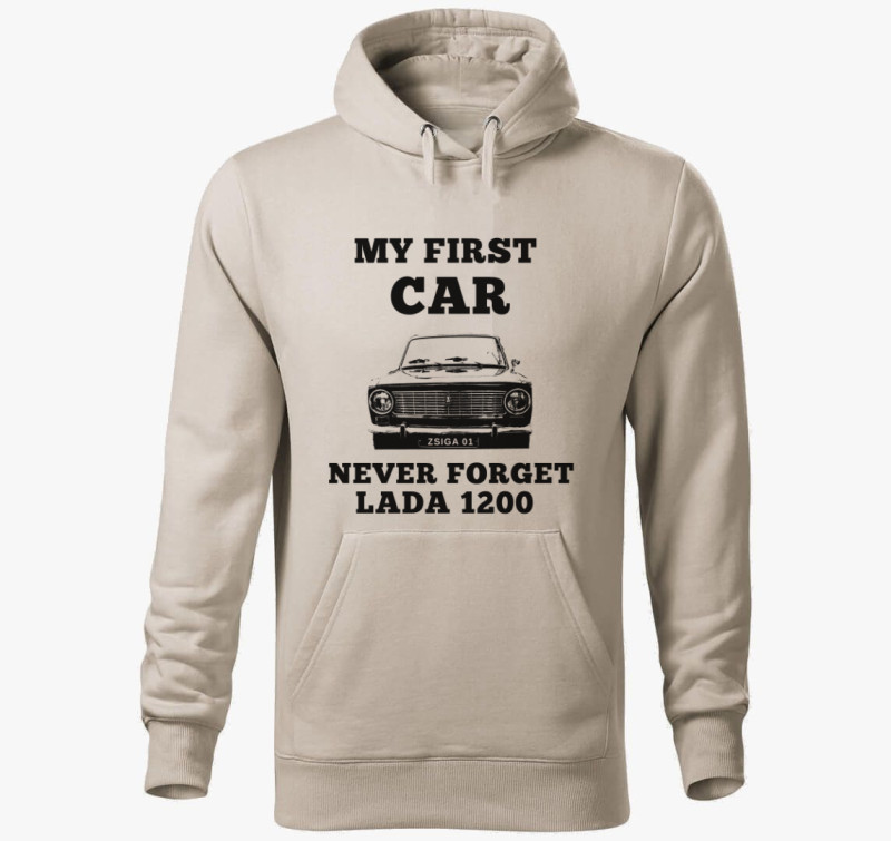 Lada 1200 kapucnis pulóver — Drapp szürke