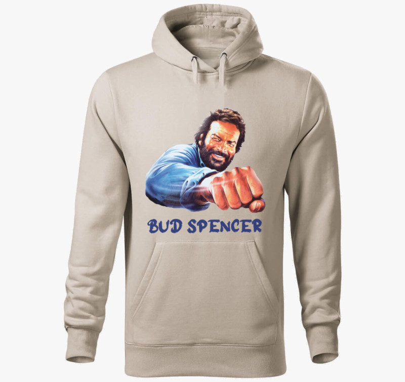 Bud Spencer ököl kapucnis pulóver — Drapp szürke