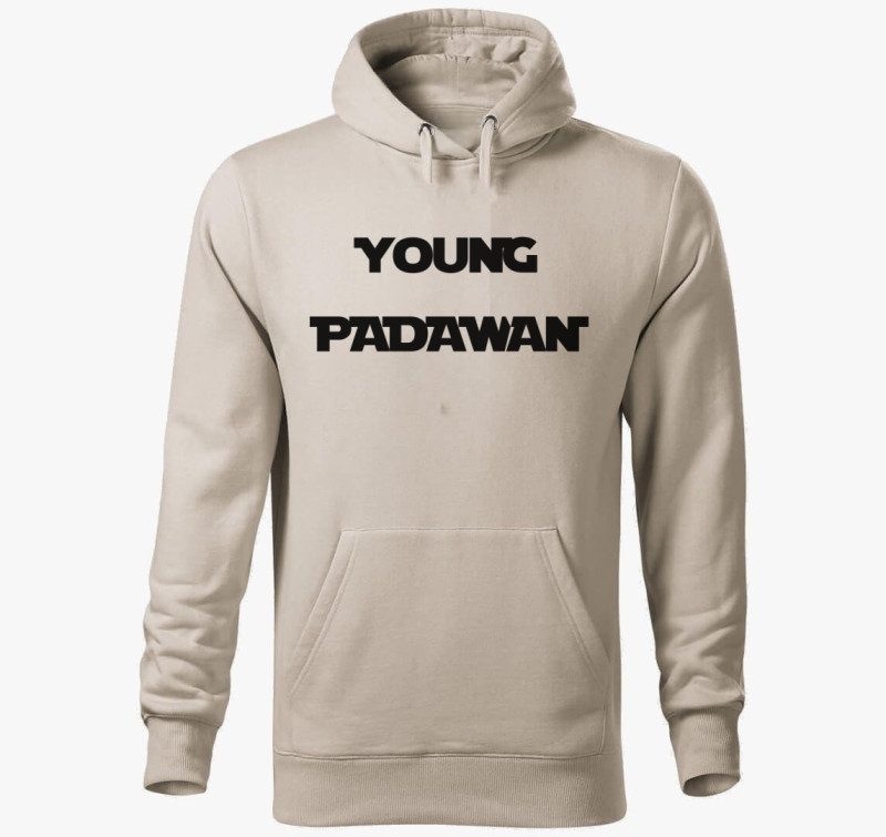 Young padawan kapucnis pulóver — Drapp szürke