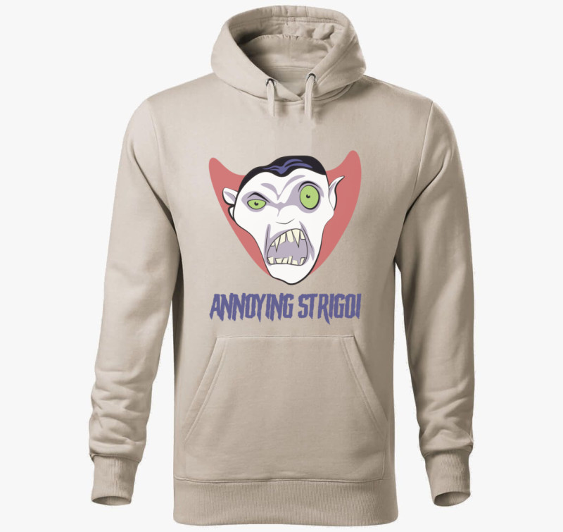 Annoying Strigoi Logo kapucnis pulóver — Drapp szürke