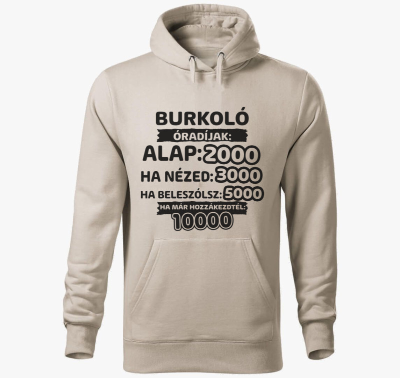 Burkoló óradíjak munka kapucnis pulóver — Drapp szürke