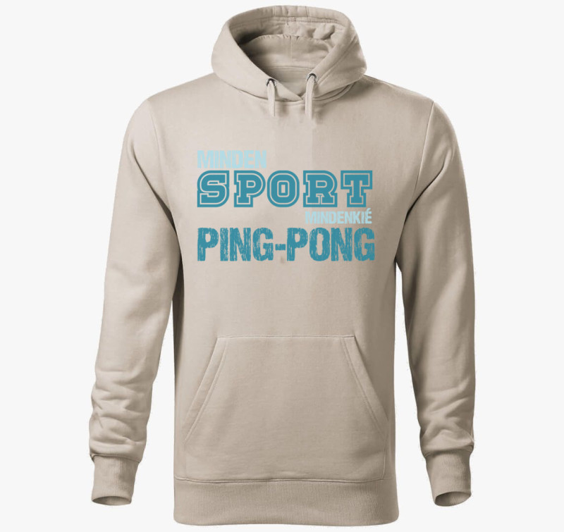 Minden sport pingpong kapucnis pulóver — Drapp szürke