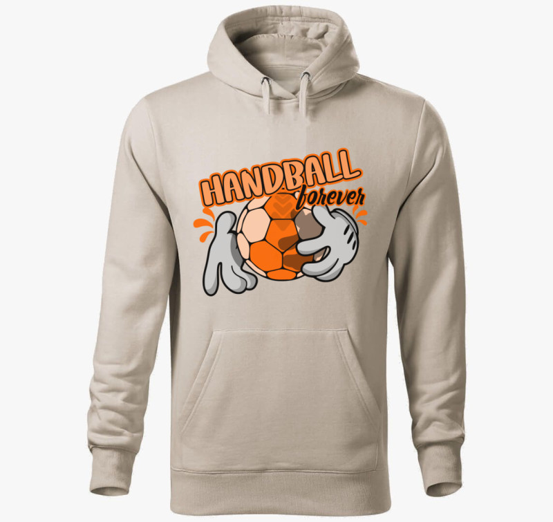 Comic handball kapucnis pulóver — Drapp szürke