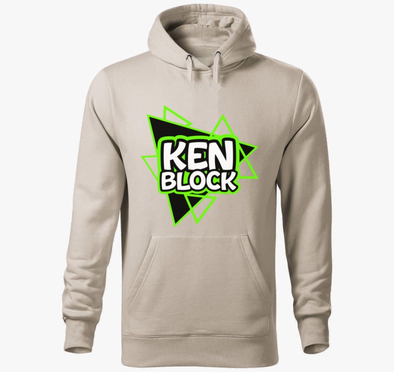 Ken Block feliratú kapucnis pulóver — Drapp szürke
