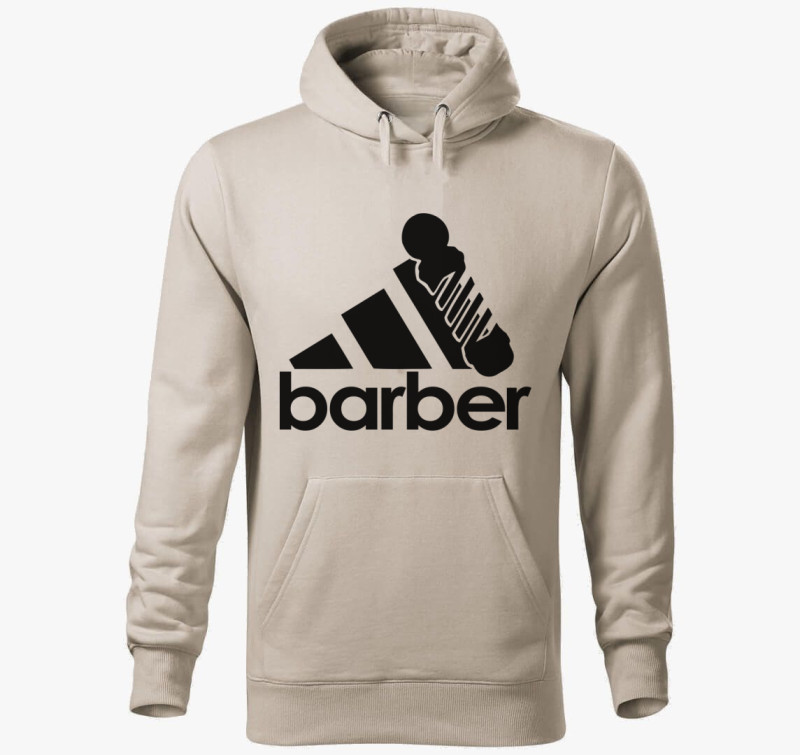 Barber márkás kapucnis pulóver — Drapp szürke