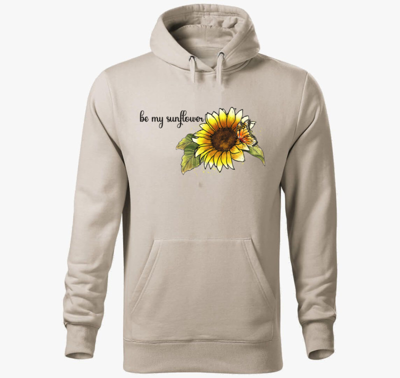Be my sunflower kapucnis pulóver — Drapp szürke